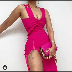 Bbxbrand pink midi dress
